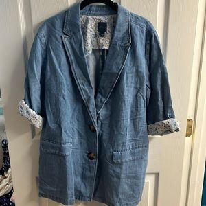 J. Jill NWOT Denim Oversized Art Gallery Blazer
